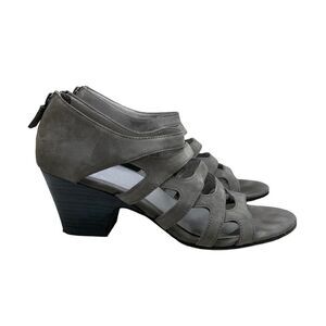 Eileen Fisher Dawson Gray Nubuck Leather Gladiator Sandals 8.5